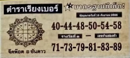 หวยตําราเรียงเบอร์